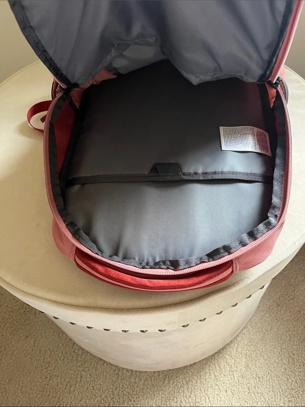 The North Face Vault Backpack - Dusty Rose with Red Accents